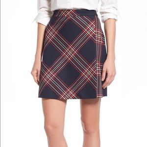 Halogen Plaid Faux Wrap Skirt
